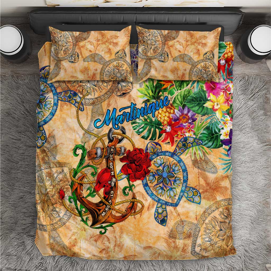 Martinique Bedding Set Geographic Coordinate Anchor - Turlte Tropical