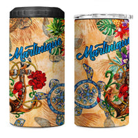 Martinique 4 in 1 Can Cooler Tumbler Geographic Coordinate Anchor - Turlte Tropical
