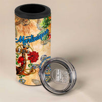 Martinique 4 in 1 Can Cooler Tumbler Geographic Coordinate Anchor - Turlte Tropical