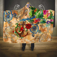 Martinique Hooded Blanket Geographic Coordinate Anchor - Turlte Tropical