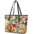 Martinique Leather Tote Bag Geographic Coordinate Anchor - Turlte Tropical