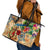 Martinique Leather Tote Bag Geographic Coordinate Anchor - Turlte Tropical