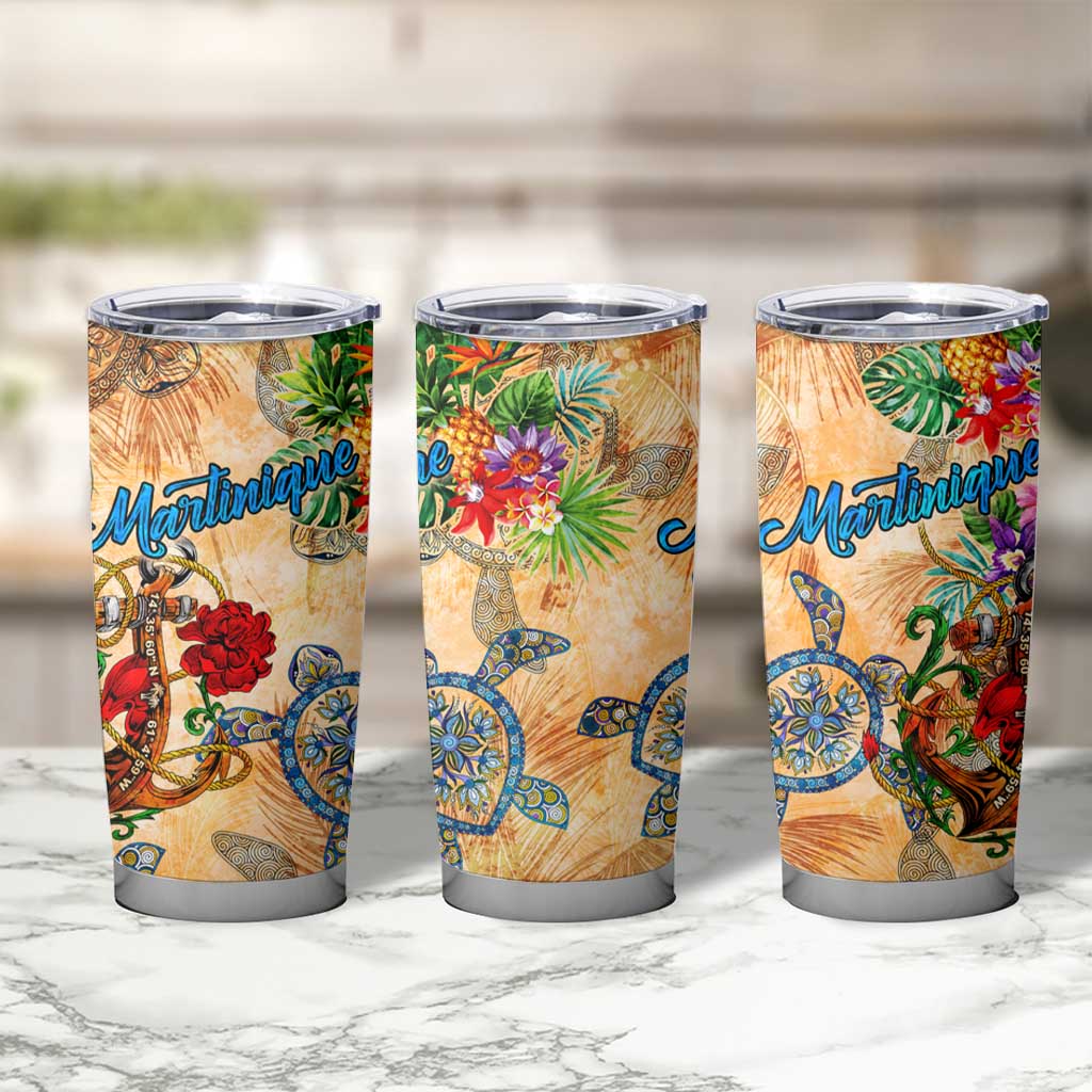 Martinique Tumbler Cup Geographic Coordinate Anchor - Turlte Tropical