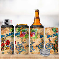 Sint Eustatius 4 in 1 Can Cooler Tumbler Geographic Coordinate Anchor - Turlte Tropical