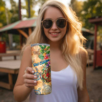 Sint Eustatius Skinny Tumbler Geographic Coordinate Anchor - Turlte Tropical