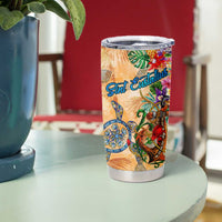 Sint Eustatius Tumbler Cup Geographic Coordinate Anchor - Turlte Tropical