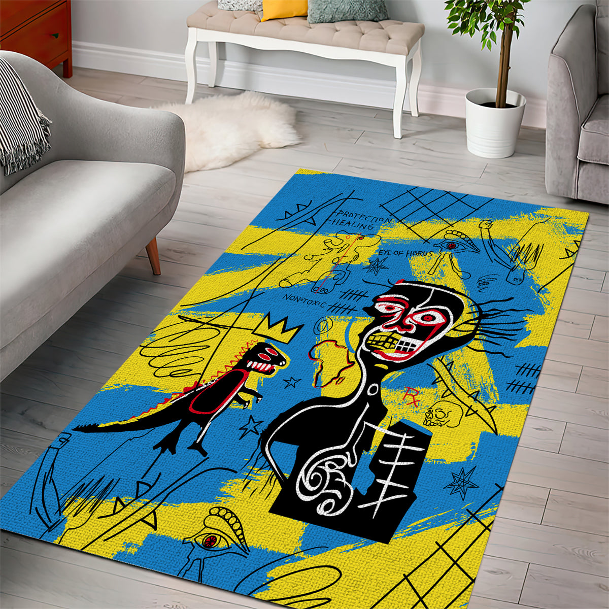 African Art Viva Underground Psychedelic Vintage Style Area Rug - Wonder Print Shop