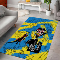 African Art Viva Underground Psychedelic Vintage Style Area Rug - Wonder Print Shop
