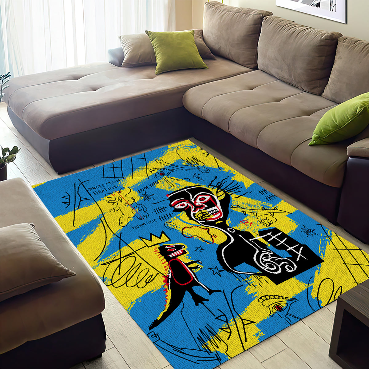 African Art Viva Underground Psychedelic Vintage Style Area Rug - Wonder Print Shop