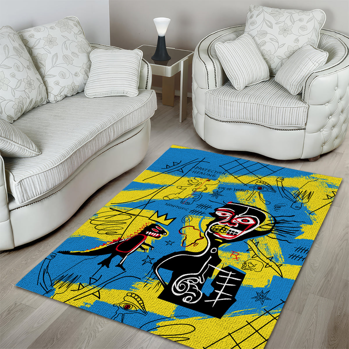 African Art Viva Underground Psychedelic Vintage Style Area Rug - Wonder Print Shop