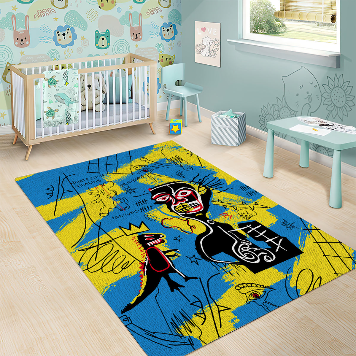 African Art Viva Underground Psychedelic Vintage Style Area Rug - Wonder Print Shop