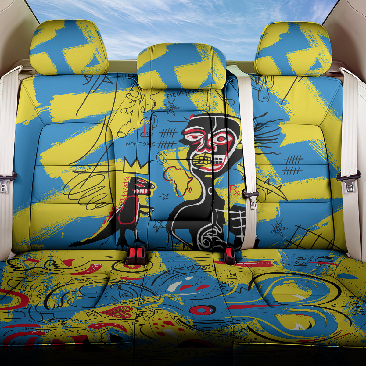 African Art Viva Underground Psychedelic Vintage Style Back Car Seat Cover - Wonder Print Shop