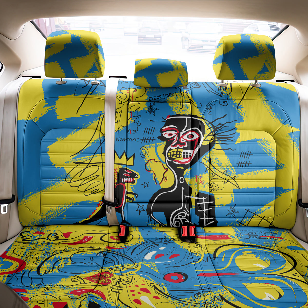 African Art Viva Underground Psychedelic Vintage Style Back Car Seat Cover - Wonder Print Shop