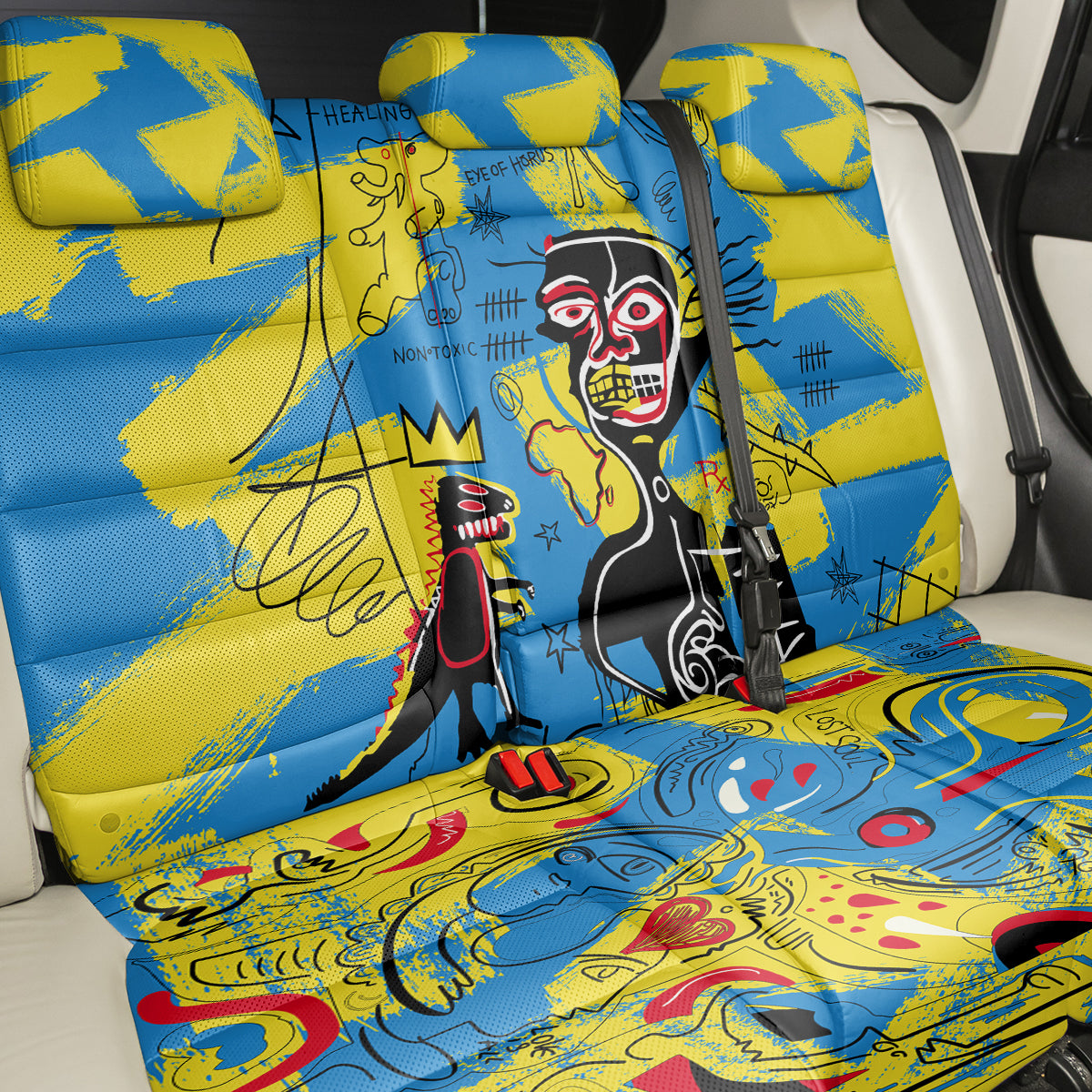 African Art Viva Underground Psychedelic Vintage Style Back Car Seat Cover - Wonder Print Shop