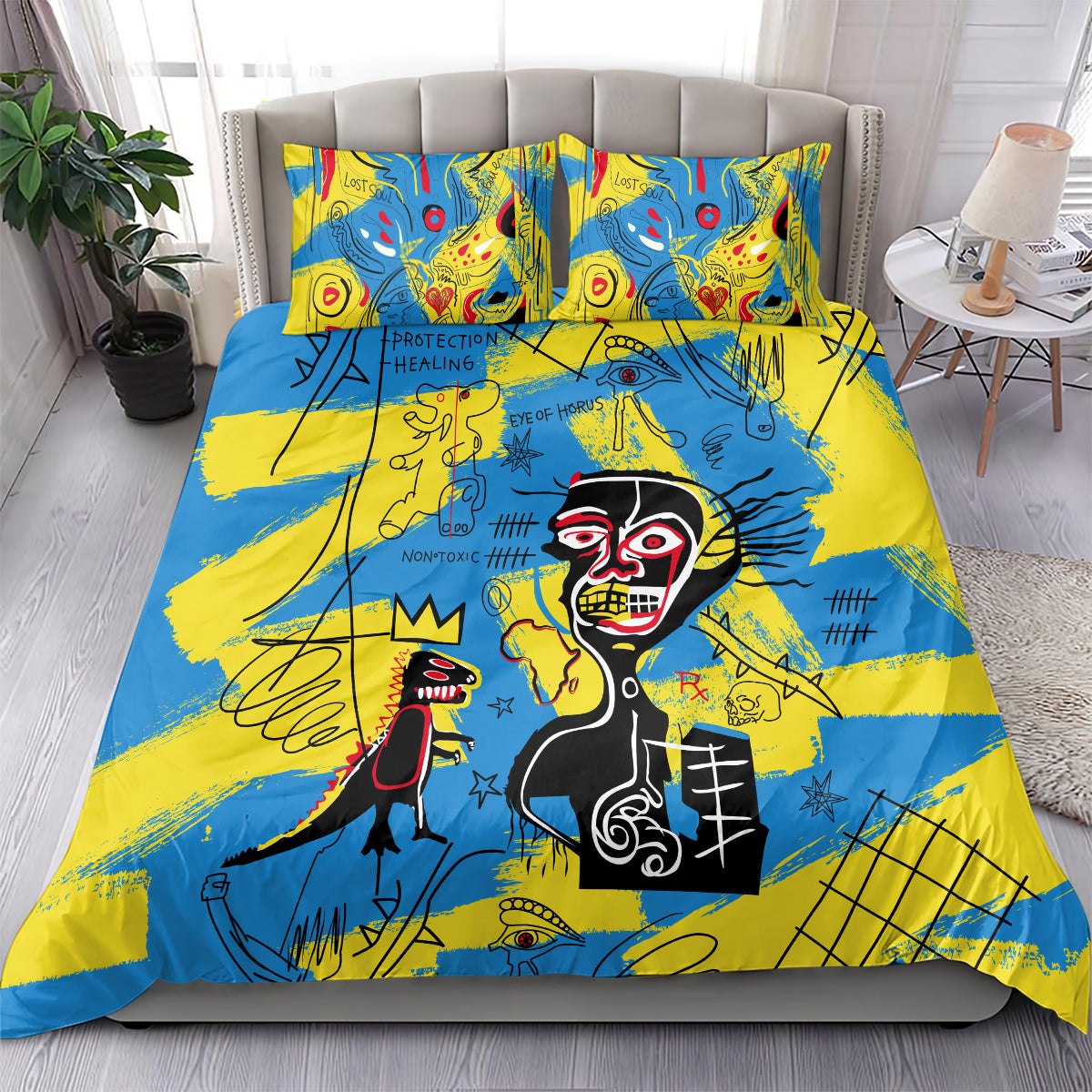 African Art Viva Underground Psychedelic Vintage Style Bedding Set - Wonder Print Shop
