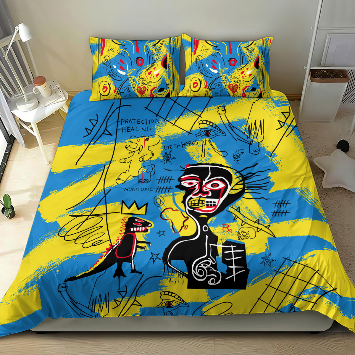 African Art Viva Underground Psychedelic Vintage Style Bedding Set - Wonder Print Shop
