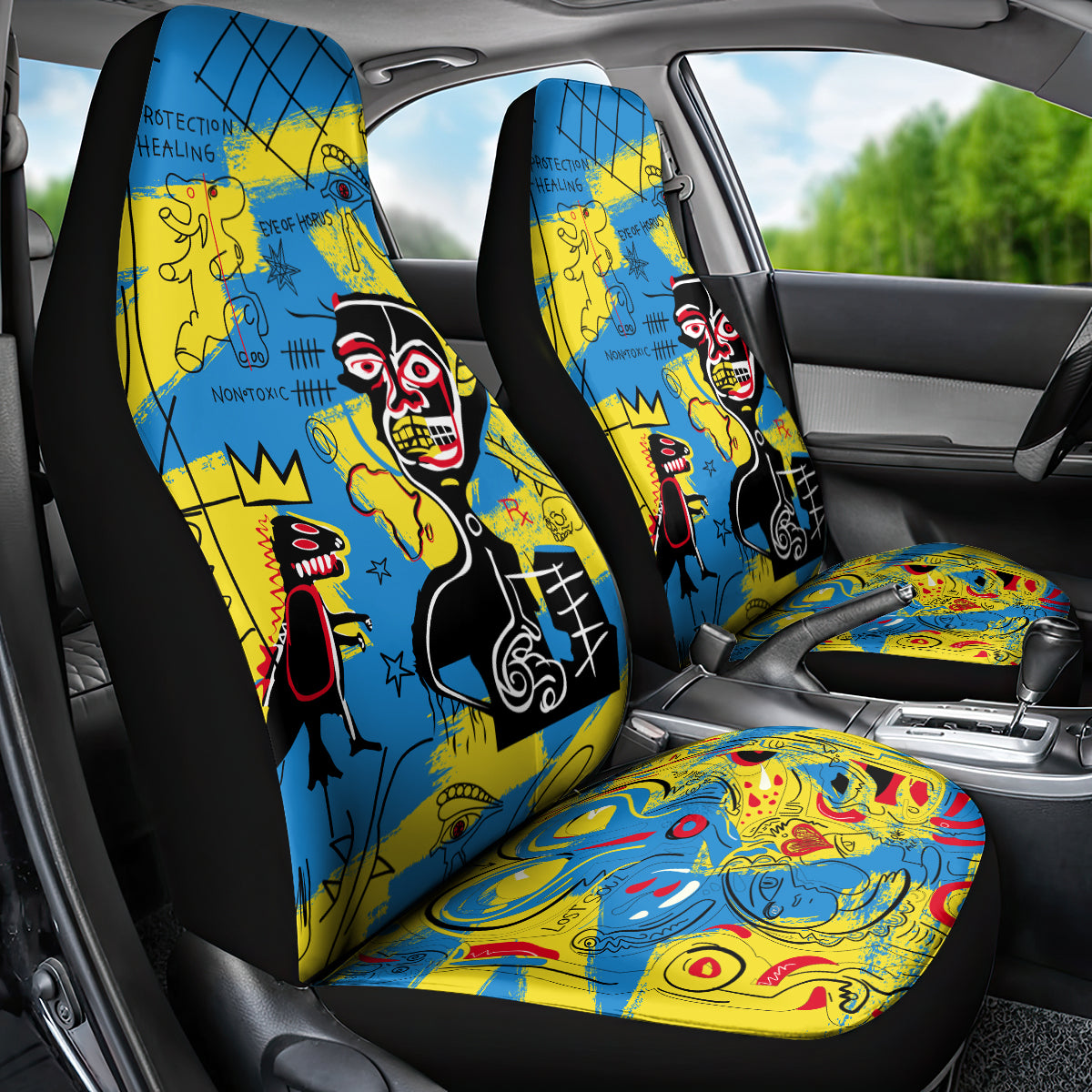 African Art Viva Underground Psychedelic Vintage Style Car Seat Cover - Wonder Print Shop