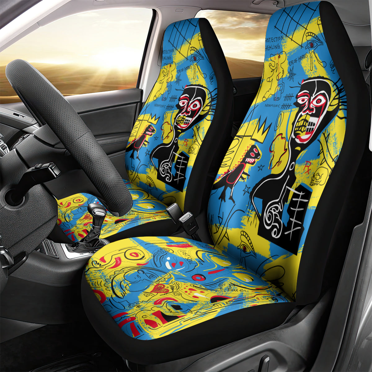 African Art Viva Underground Psychedelic Vintage Style Car Seat Cover - Wonder Print Shop