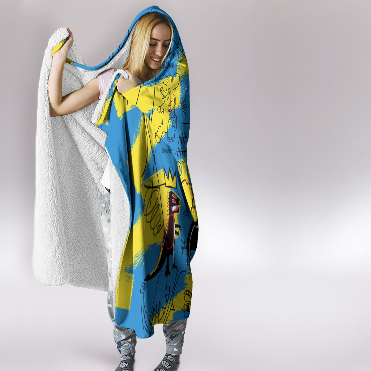 African Art Viva Underground Psychedelic Vintage Style Hooded Blanket