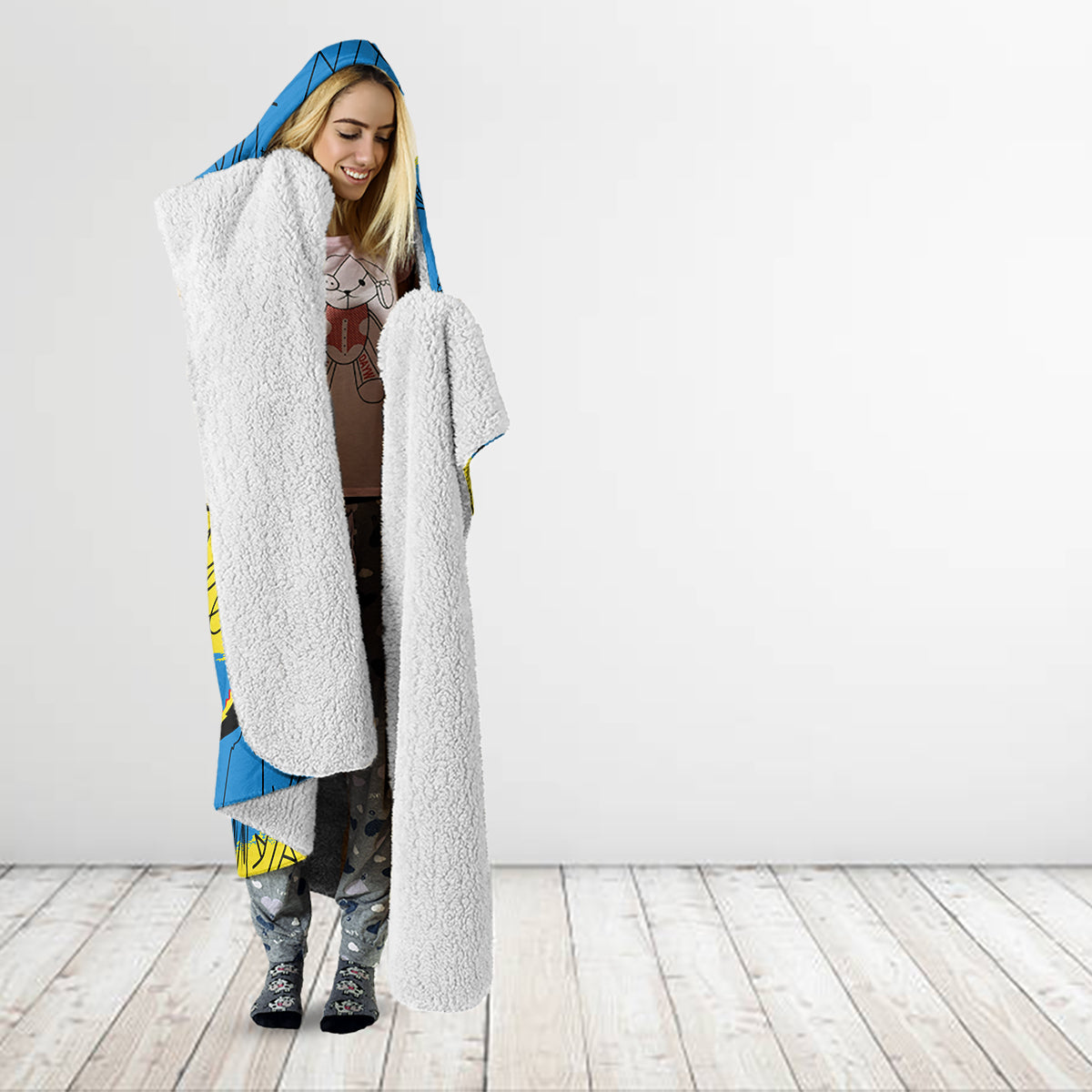 African Art Viva Underground Psychedelic Vintage Style Hooded Blanket