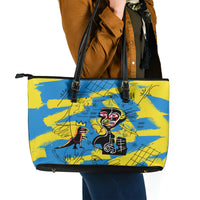 African Art Viva Underground Psychedelic Vintage Style Leather Tote Bag - Wonder Print Shop