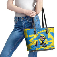 African Art Viva Underground Psychedelic Vintage Style Leather Tote Bag - Wonder Print Shop