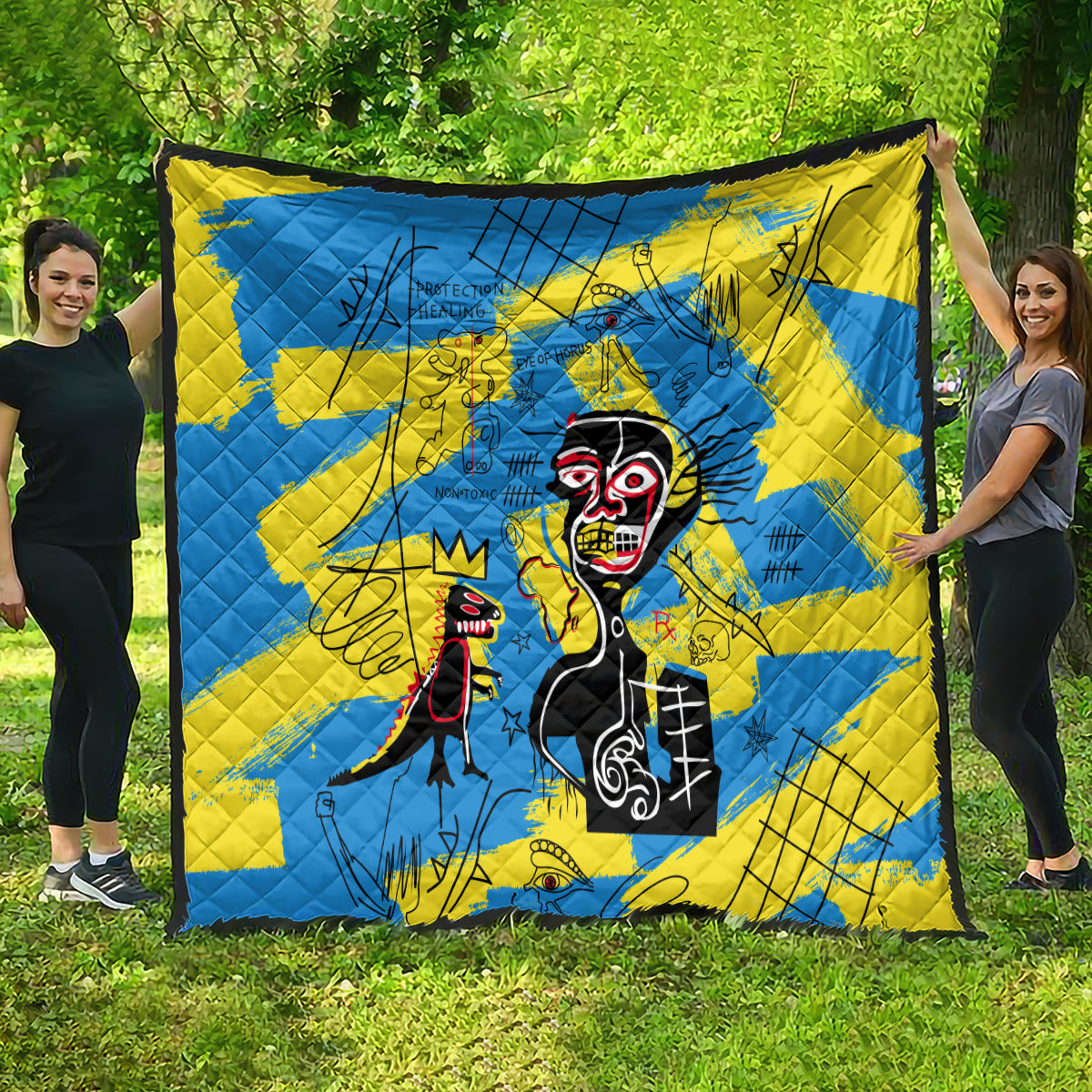 African Art Viva Underground Psychedelic Vintage Style Quilt - Wonder Print Shop