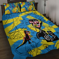 African Art Viva Underground Psychedelic Vintage Style Quilt Bed Set - Wonder Print Shop