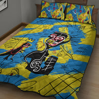 African Art Viva Underground Psychedelic Vintage Style Quilt Bed Set - Wonder Print Shop