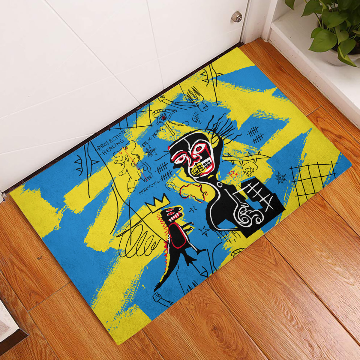 African Art Viva Underground Psychedelic Vintage Style Rubber Doormat - Wonder Print Shop
