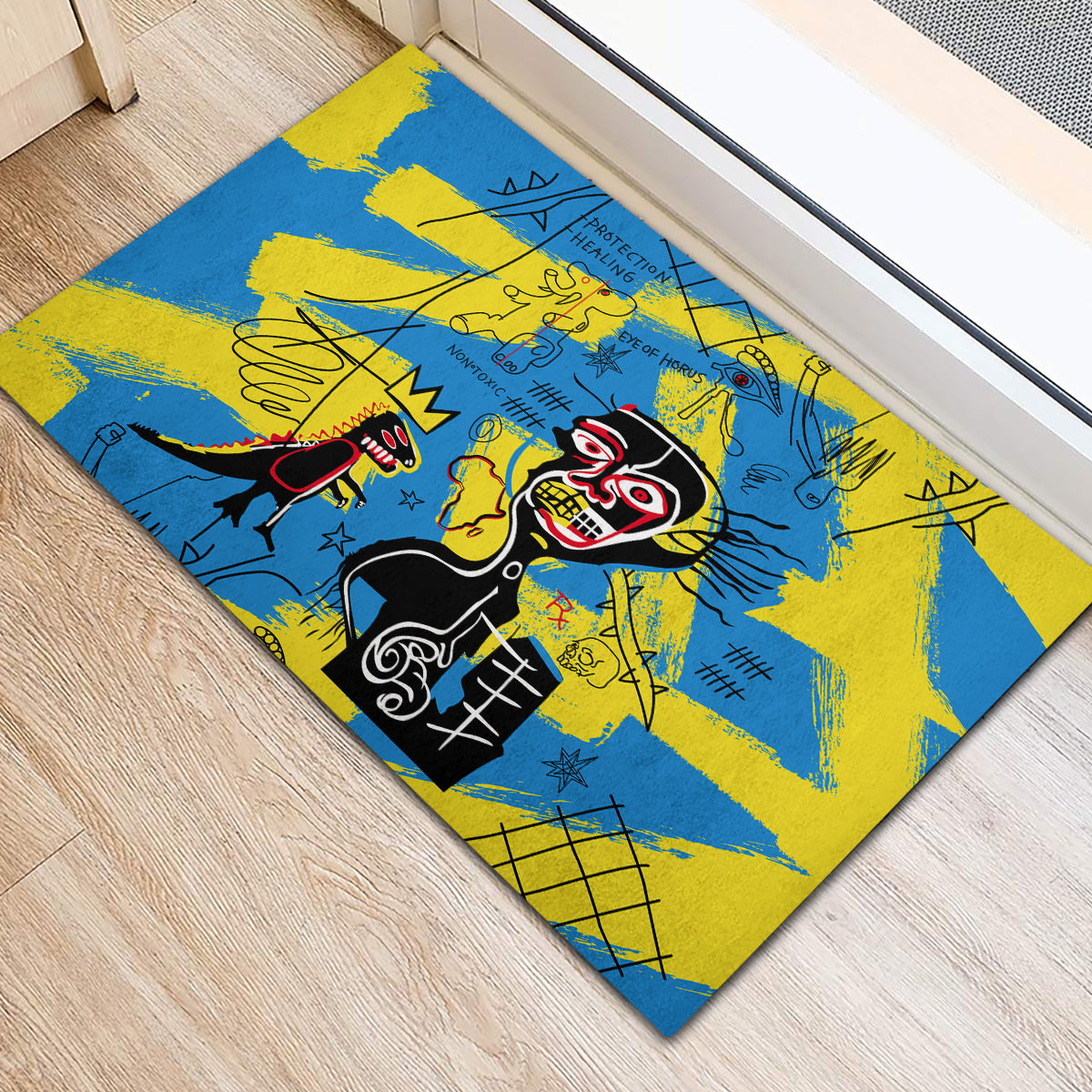 African Art Viva Underground Psychedelic Vintage Style Rubber Doormat - Wonder Print Shop