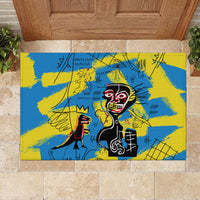 African Art Viva Underground Psychedelic Vintage Style Rubber Doormat - Wonder Print Shop