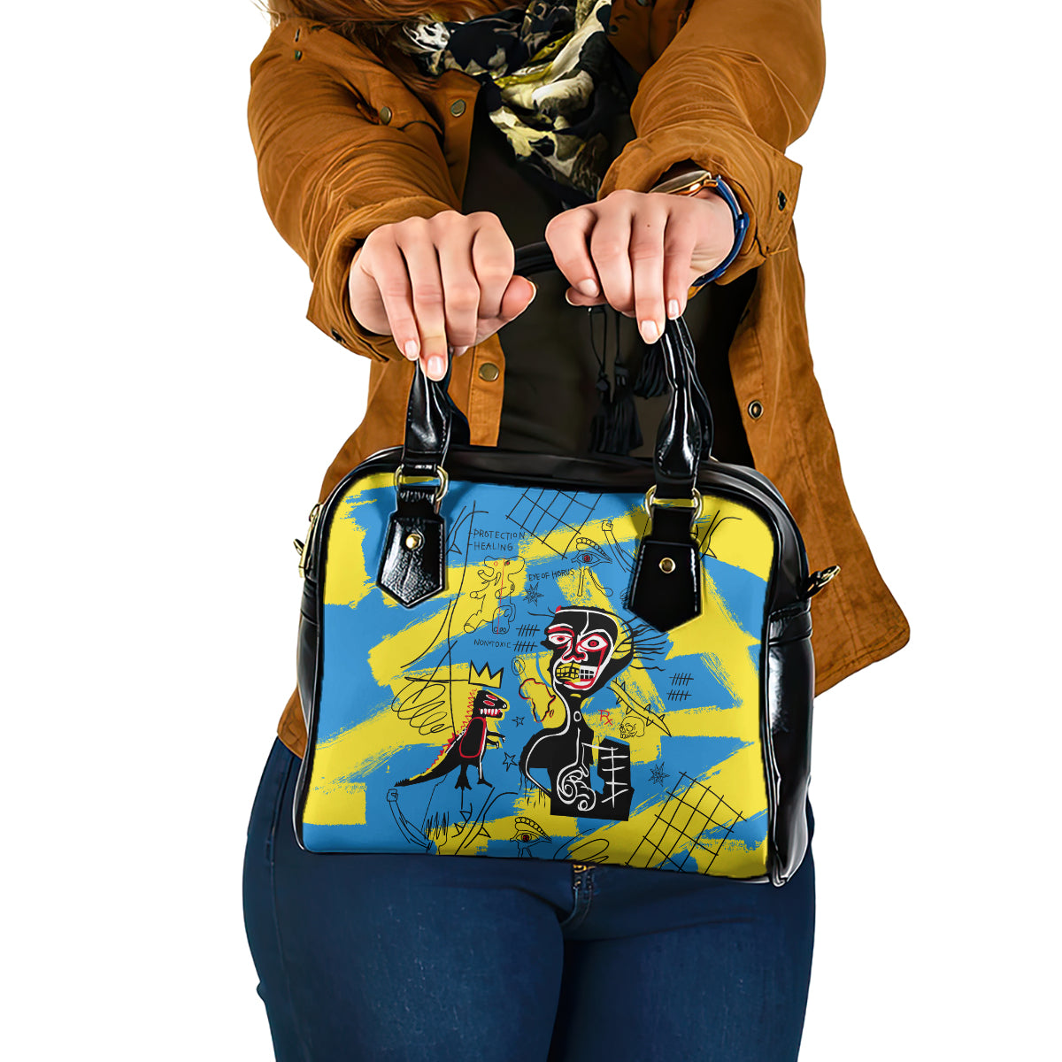 African Art Viva Underground Psychedelic Vintage Style Shoulder Handbag
