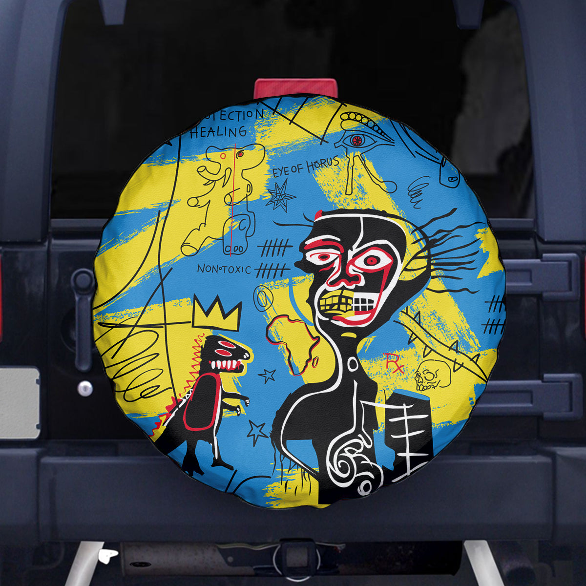 African Art Viva Underground Psychedelic Vintage Style Spare Tire Cover - Wonder Print Shop