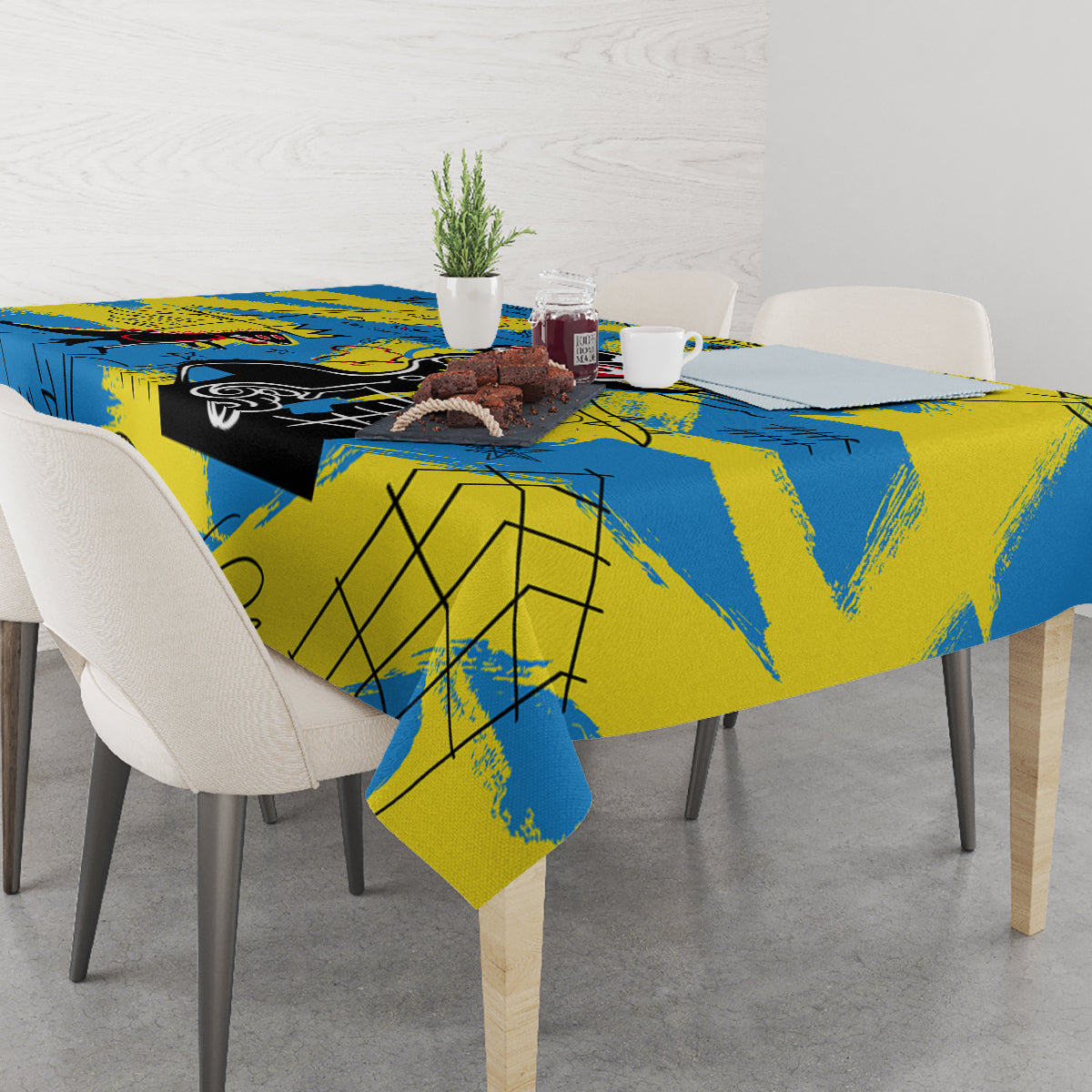 African Art Viva Underground Psychedelic Vintage Style Tablecloth - Wonder Print Shop