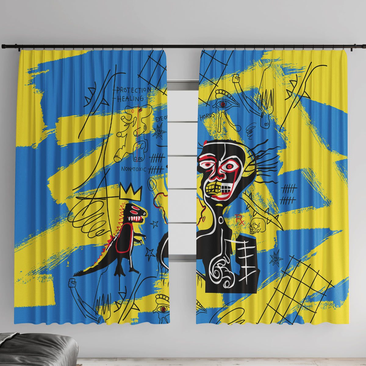 African Art Viva Underground Psychedelic Vintage Style Window Curtain - Wonder Print Shop
