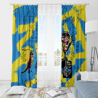 African Art Viva Underground Psychedelic Vintage Style Window Curtain - Wonder Print Shop