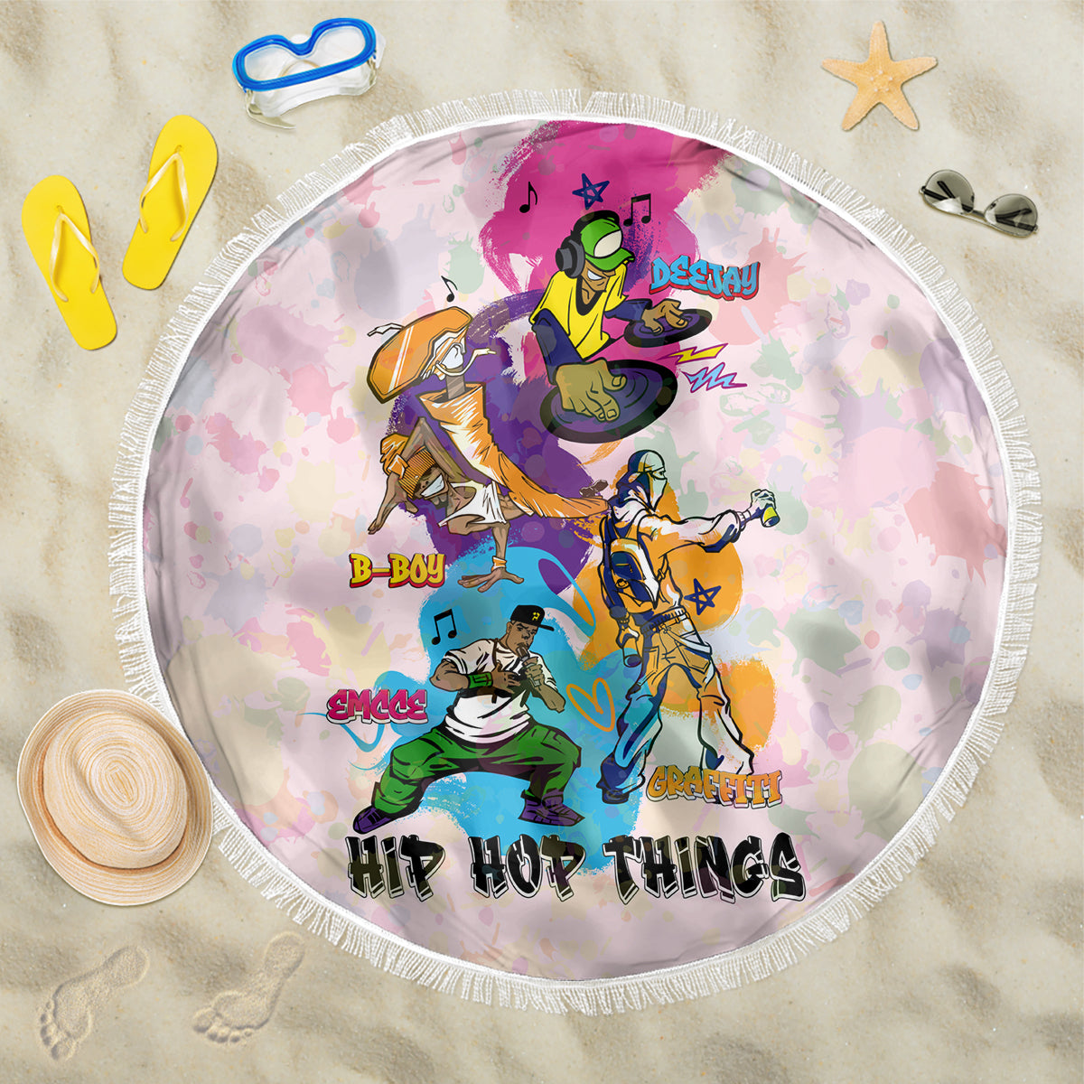 4 Elements Of Hip Hop Beach Blanket - Wonder Print Shop