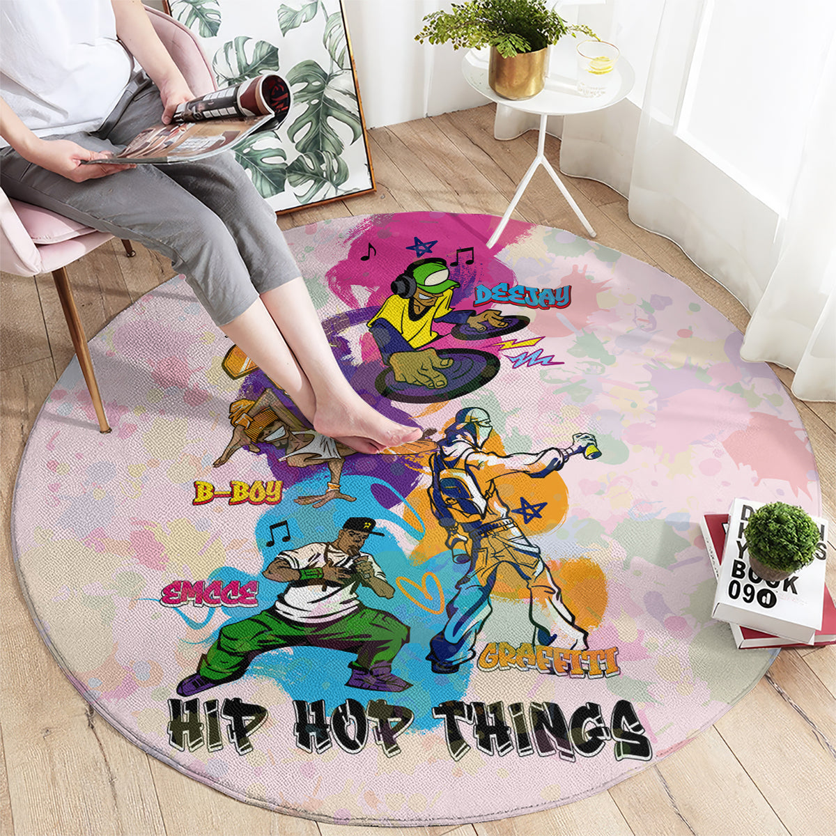 4 Elements Of Hip Hop Round Carpet