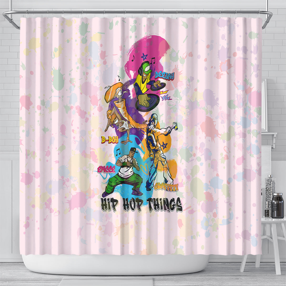 4 Elements Of Hip Hop Shower Curtain