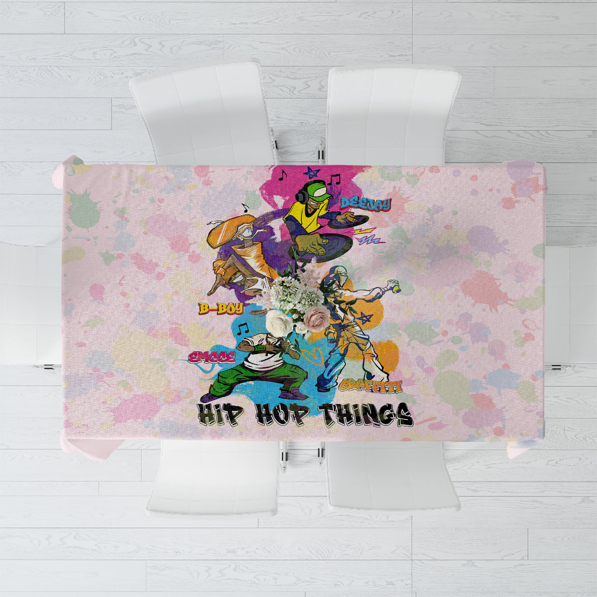 4 Elements Of Hip Hop Tablecloth - Wonder Print Shop