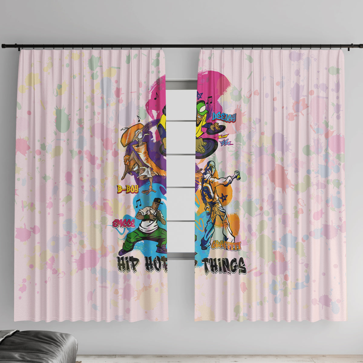 4 Elements Of Hip Hop Window Curtain - Wonder Print Shop