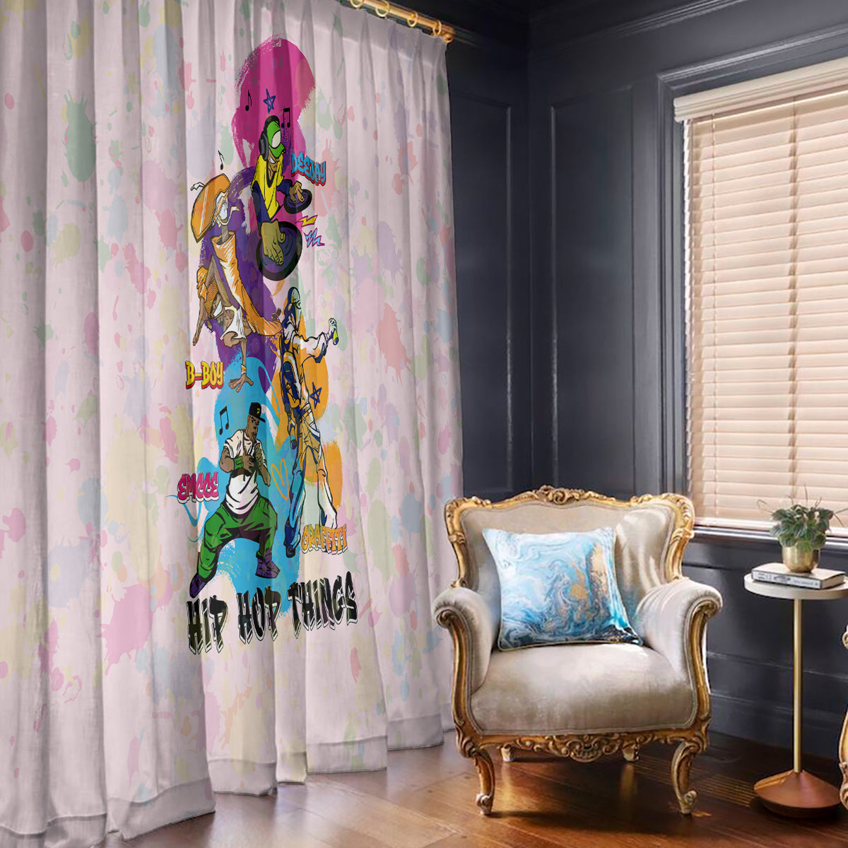 4 Elements Of Hip Hop Window Curtain - Wonder Print Shop