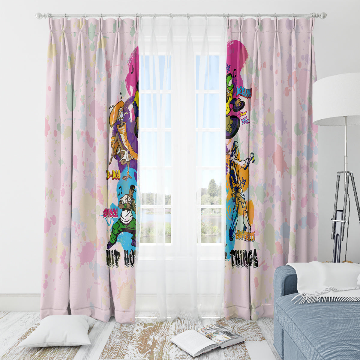 4 Elements Of Hip Hop Window Curtain - Wonder Print Shop
