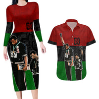 Mexico City 1968 African American Couples Matching Long Sleeve Bodycon Dress and Hawaiian Shirt Black Power Salute - Wonder Print Shop