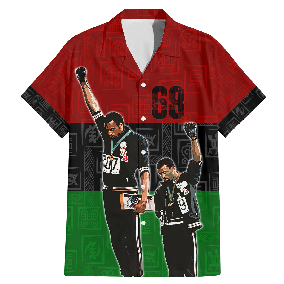 Mexico City 1968 African American Family Matching Mermaid Dress and Hawaiian Shirt Black Power Salute - Wonder Print Shop