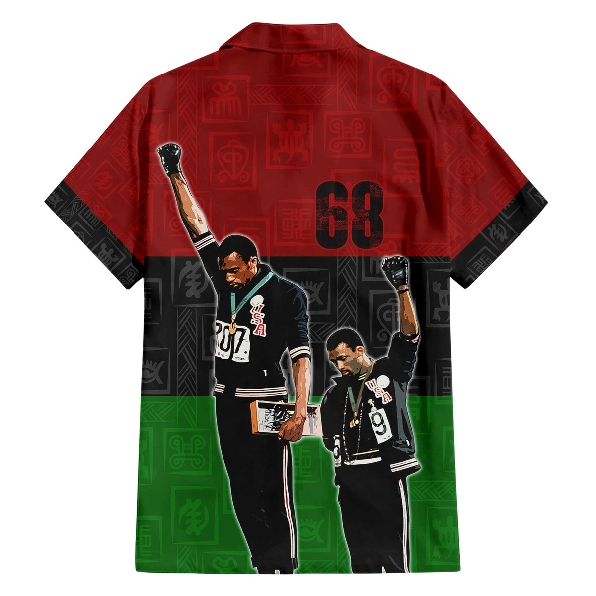 Mexico City 1968 African American Hawaiian Shirt Black Power Salute - Wonder Print Shop