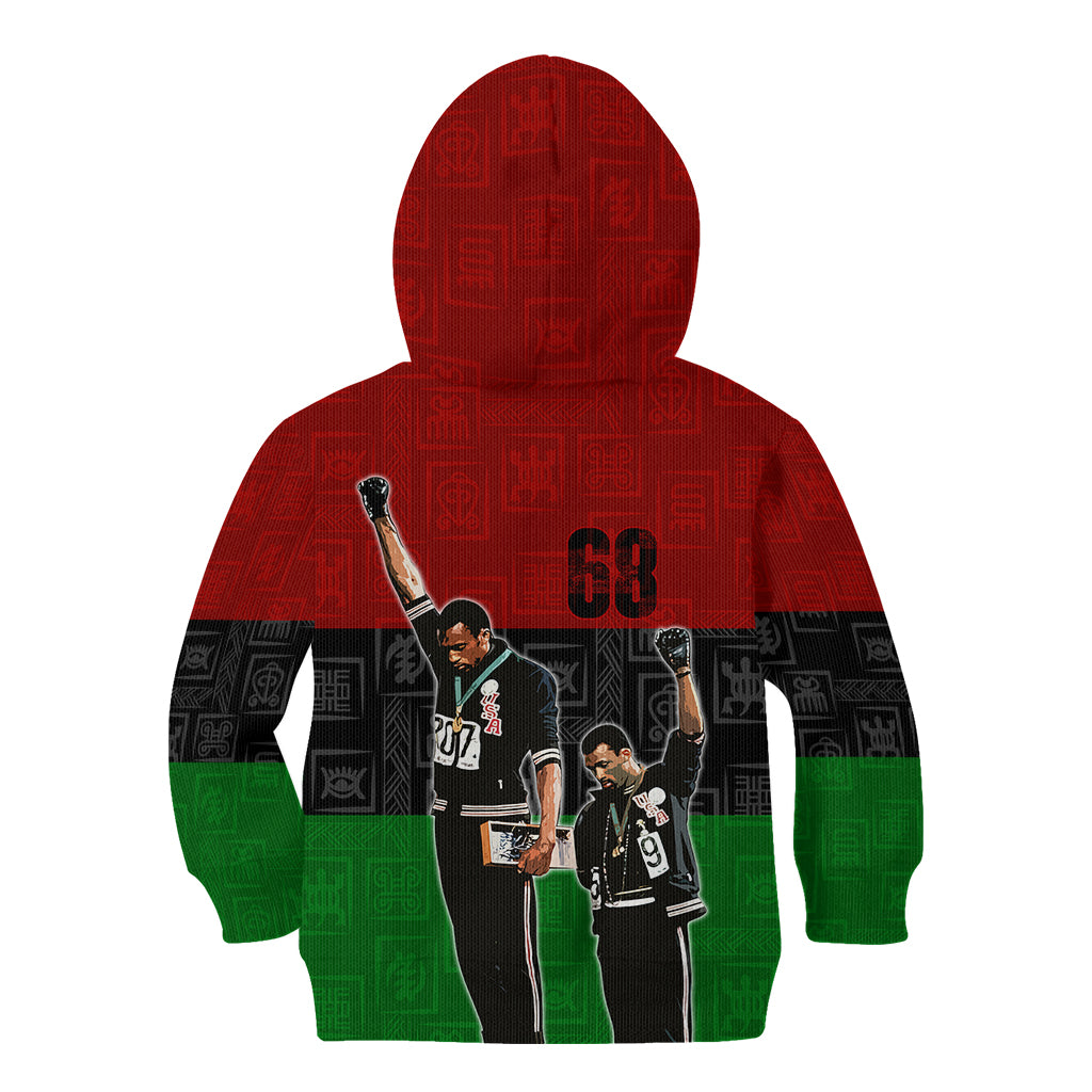 Mexico City 1968 African American Kid Hoodie Black Power Salute - Wonder Print Shop