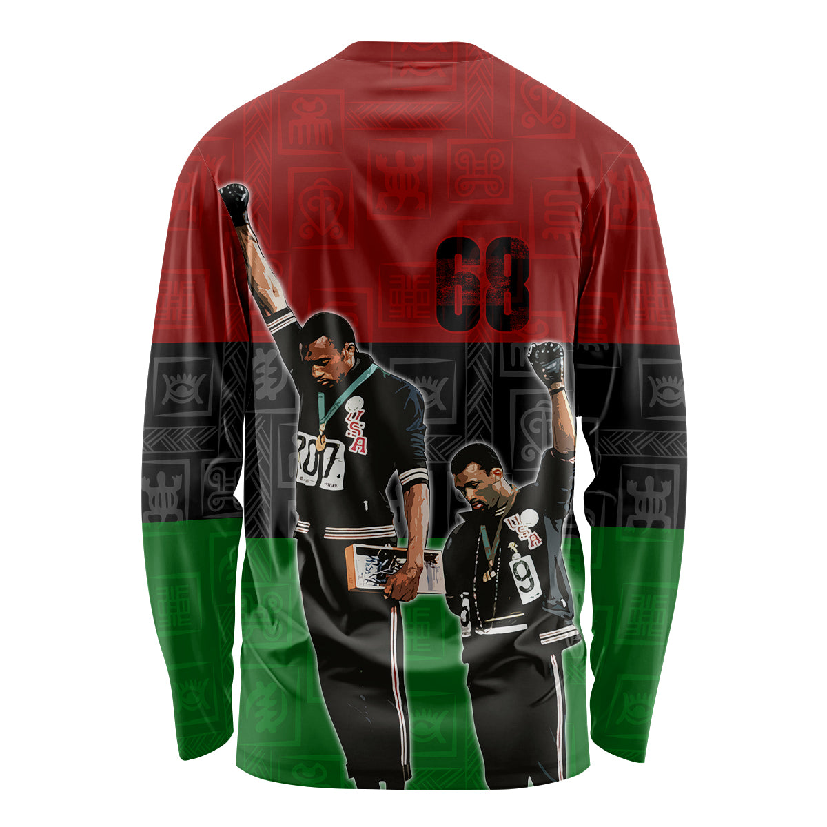Mexico City 1968 African American Long Sleeve Shirt Black Power Salute - Wonder Print Shop