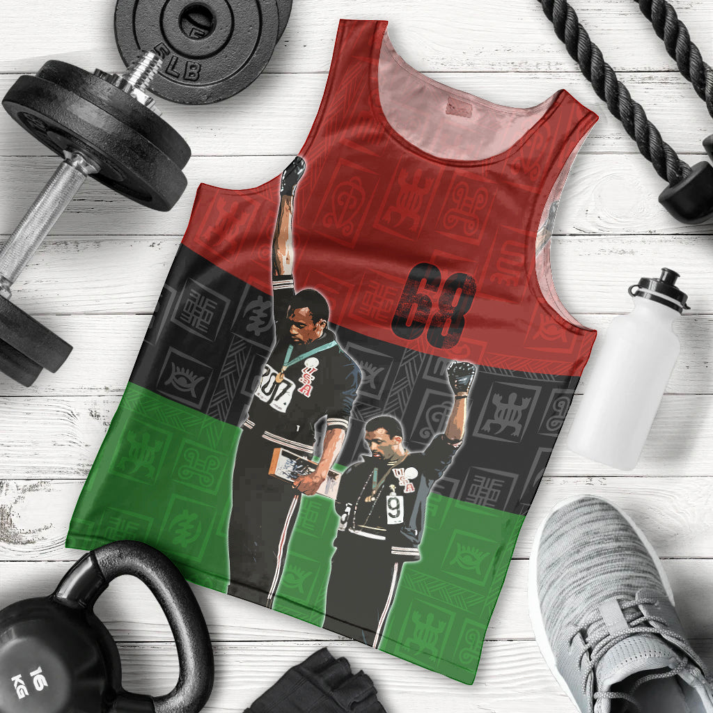 Mexico City 1968 African American Men Tank Top Black Power Salute - Wonder Print Shop